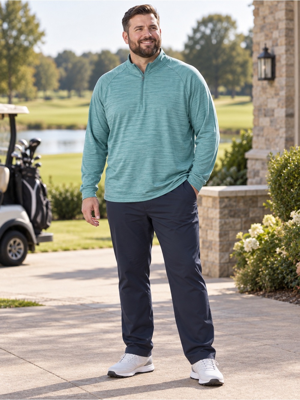 NWT Walter Hagen Perfect 11 Golf Quarter Zip Men’s XXL Teal
